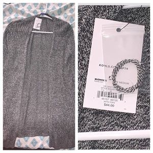 grey cardigan